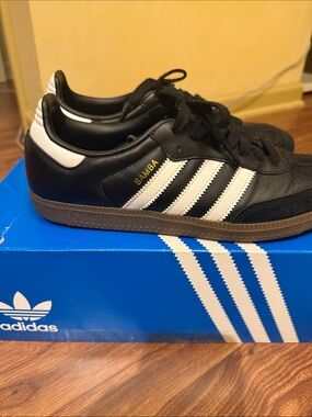 adidas Samba Black with White Stripes Sneakers